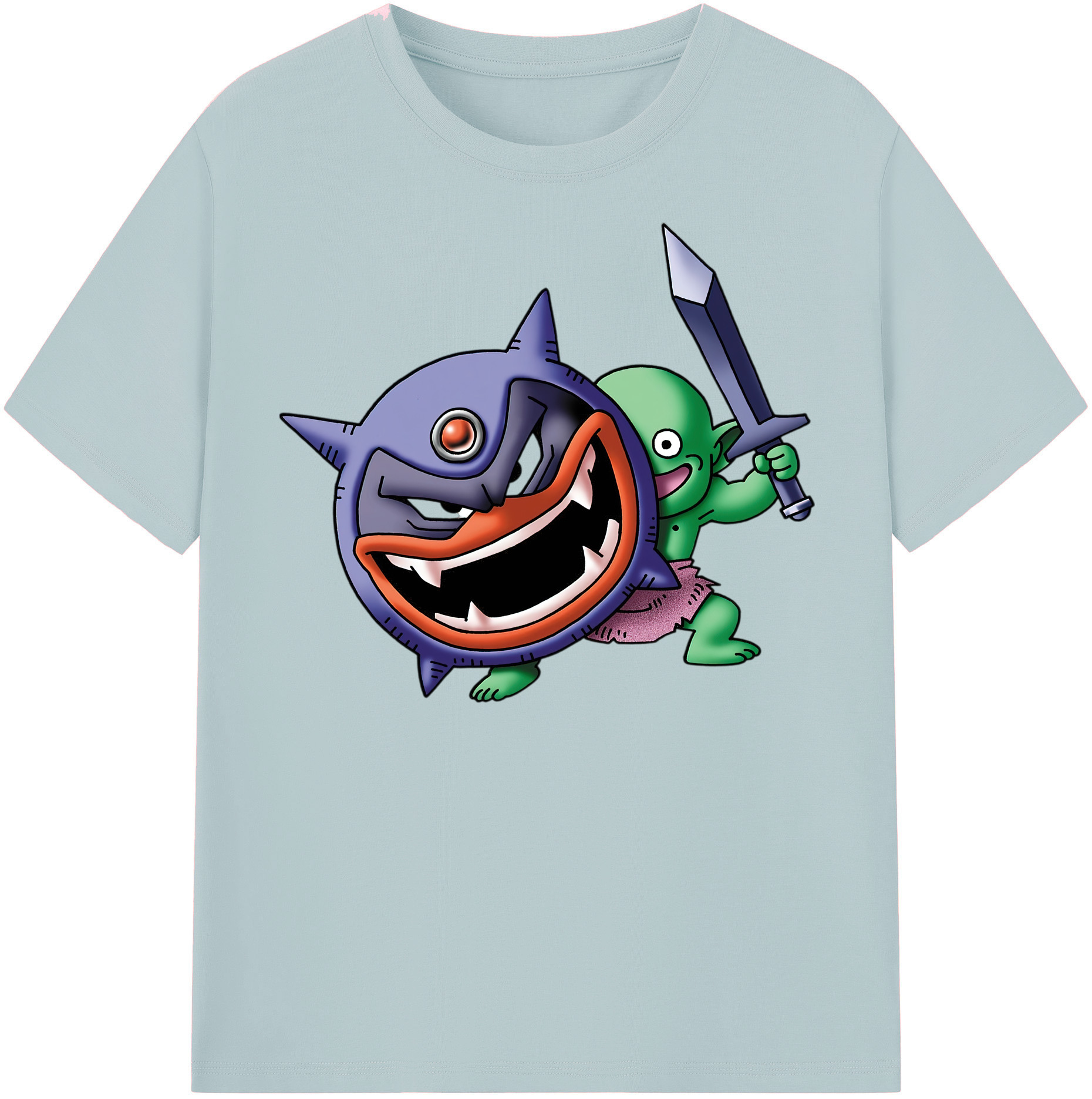 （画像用） ドラゴンクエスト Doragon Kuesuto Dragon Quest 綿100％半袖Tシャツ（フロントプリント）